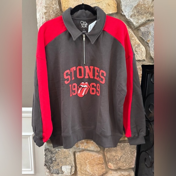 NWT Free People x Chaser Rolling Stones Quarter Zip Sweatshirt - Picture 6 of 7